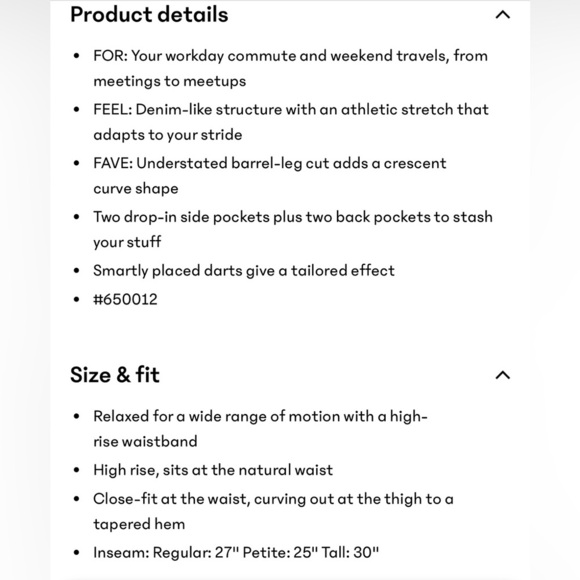 NWT Athleta Skyline Utility Black Barrel Pant Size 14/T (#650012) - Picture 7 of 7